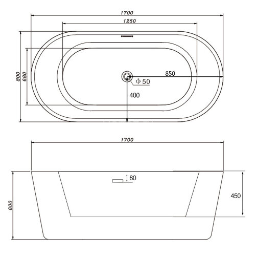 Акриловая ванна ABBER AB9209
