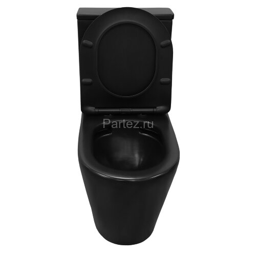 Унитаз-компакт Azario Black Queen 370х605х800 безободковый, с быстросъемным сиденьем микролифт, черн