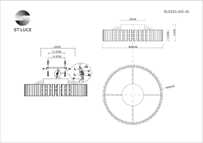 Потолочная люстра ST Luce SL6203.402.40
