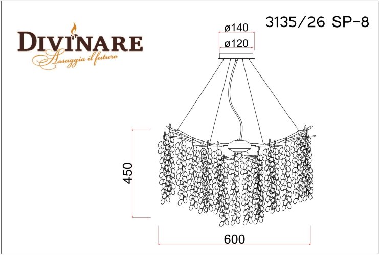 Подвесная люстра Divinare 3135/26 SP-8
