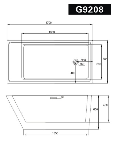 Акриловая ванна Gemy G9208