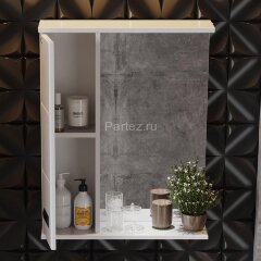 Зеркало-шкаф Onika Балтика Black 58.01 LED-светильник, левосторонний, белый (205848)