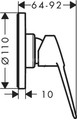 Hansgrohe 71361000 Novus Loop Смеситель для душа с маленькой розеткой, СМ, хром