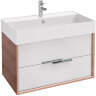 Тумба под раковину Jacob Delafon Vivienne 80 подвесная, Белая глянцевая/Дуб давос натуральный (EB166