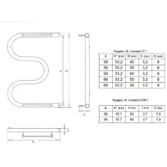 Полотенцесушитель водяной ДВИН M 50/40 c полкой 1" К0 Полированный (4627086043484)