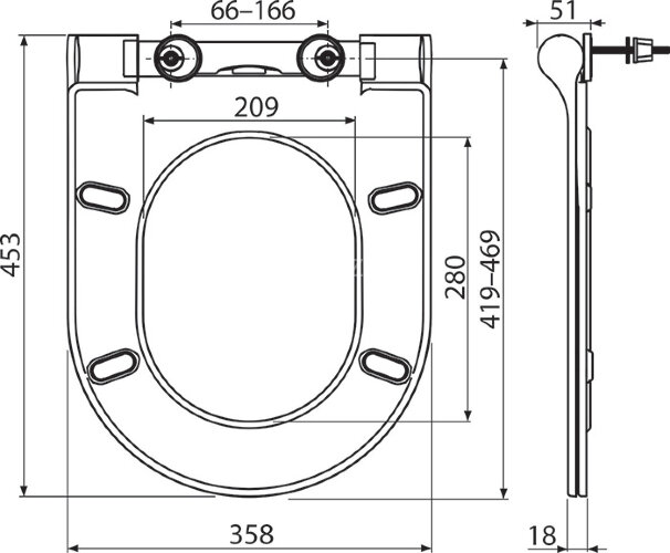 Крышка-сиденье для унитаза Ravak Uni Chrome Slim белое (X01550)