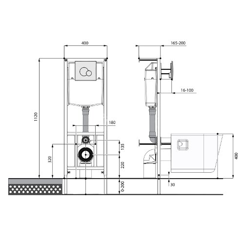 ПЭК: Santek Нео rimless подвесной безободковый унитаз с сиденьем + инсталляция + панель смыва белая