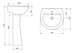Пьедестал для раковины Santeri Соната белый (1.3601.2.S00.00B.0)