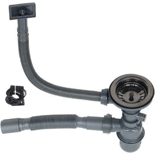 Мойка 7240 MELANA ProfLine 3,0/220 САТИН ГРАФИТ 2-я чаша, врезная прямоугольная S7240HB