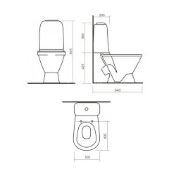Унитаз-компакт Sanita Самарский с сиденьем и сливной арматурой, белый (WC.CC/Samarsky/2-TM/WHT.G/S1)
