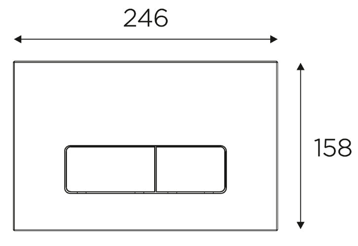 Кнопка смыва IDROSPANIA Andrea двойная, белая матовая (30356)