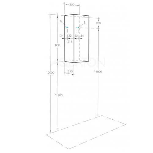 Шкаф AQUATON Сохо подвесной, Слэйт\Галька серая (1A258403AJ9A0)