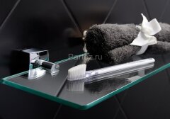 Полка стеклянная Fixsen Kvadro, хром (FX-61303)