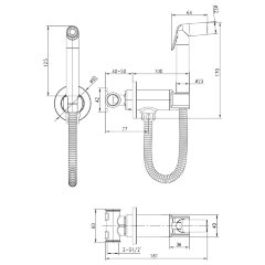 Смеситель Lemark Solo LM7171G с гигиеническим душем, встраиваемый