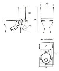 Унитаз-компакт Sanita Стандарт Эконом с сиденьем стандарт (WC.CC/Standart/1-P/WHT.G/S1)