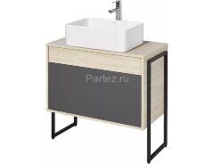 Тумба под раковину AQUATON Лофт Урбан 80 см, дуб орегон/серый графит (1A247601LQX60)