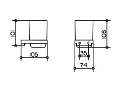 Стакан Keuco Collection Moll подвесной, хром (12750019000)