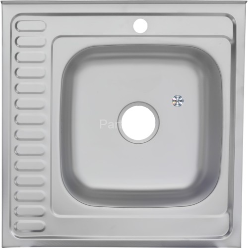 Мойка 6060 R MELANA 0,8/180 ДЕКОР накладная прямоугольная с сифоном (097D t R*10)