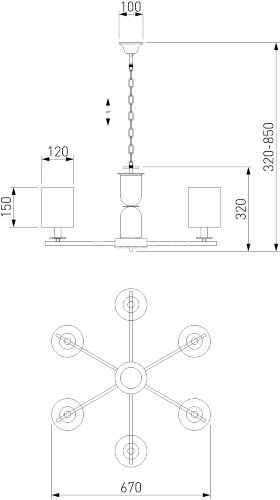 Подвесная люстра Eurosvet 60146/6 латунь