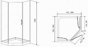 Timo душевой угол BY-839 прозр.(100*100*185), шт