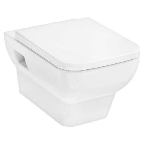 Унитаз подвесной Hansgrohe CreekTide Q 540х360 безободковый, с сиденьем без микролифта, белый глянце