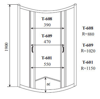 Timo ALTTI душевой угол 608 Clean Glass (80*80*190), шт
