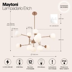 Потолочная люстра Maytoni MOD221-PL-12-G