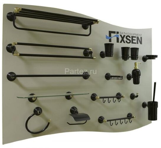 Полотенцедержатель Fixsen Luksor трубчатый двойной, черный (FX-71602B)