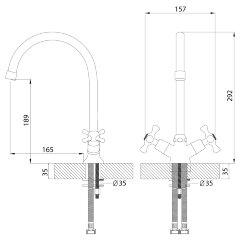 Смеситель Rossinka Н02-72R для кухни