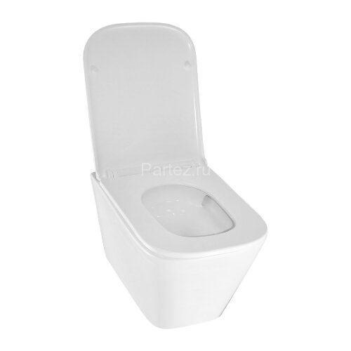 Унитаз подвесной Azario Teramo 490х355х365 безободковый, квадратный, с системой антивсплеск (Торнадо