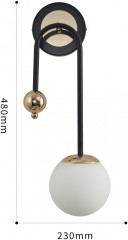 Бра Arte Milano 274307/1B BK/GD