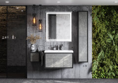 Пенал подвесной AQUATON Уэльс NEW графит (1A267703WA6A0)