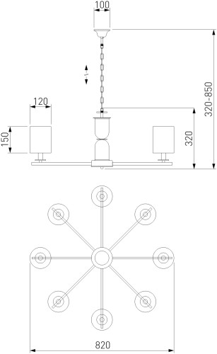 Подвесная люстра Eurosvet 60146/8