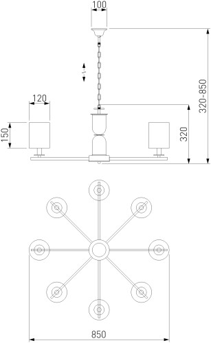 Подвесная люстра Eurosvet 60146/8