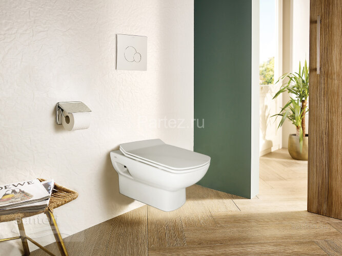 Унитаз подвесной Creo Ceramique Tours с сиденьем микролифт, белый (TO1100N+TO1001N)