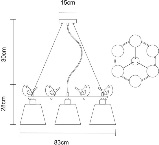 Подвесная люстра Arte Lamp A4289LM-6WH