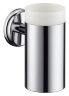Стаканчик для зубных щеток Hansgrohe Logis Classic керамический, с держателем, хром (41618000)