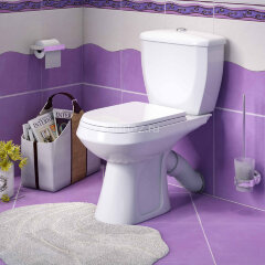 Унитаз-компакт Элисса Стандарт боковой подвод, с сиденьем, белый (43301130302)