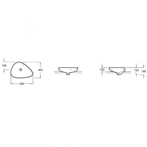 Раковина-чаша Jacob Delafon Nouvelle Vague 56 Белая глянцевая (EVI102-00)