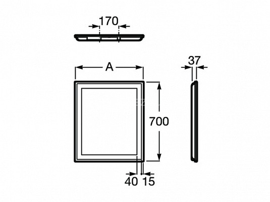 Зеркало Roca IRIDIA 800х700 мм, подсветка, антизапотевание (7.8123.4.100.0)