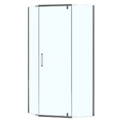 Душевое ограждение Loranto NEO 90x90x195 прозрачное закаленное стекло 8 мм, Easy clean, профиль серебро, без поддона (CS-22108)