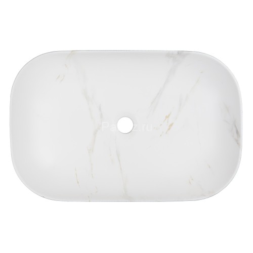 Раковина-чаша Azario 610x410x145 накладная, овальная, светлый мрамор (AZ-2143-P-M831)