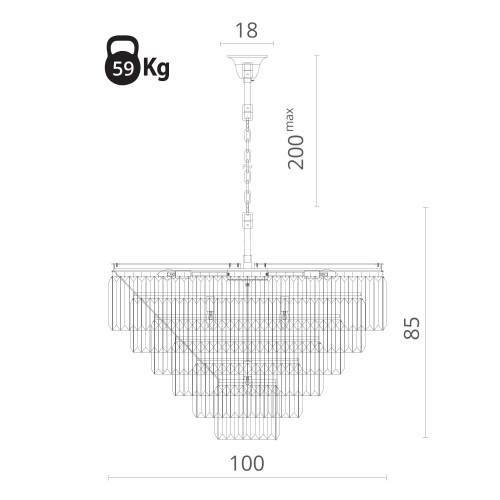 Подвесная люстра Divinare 3001/02 LM-16