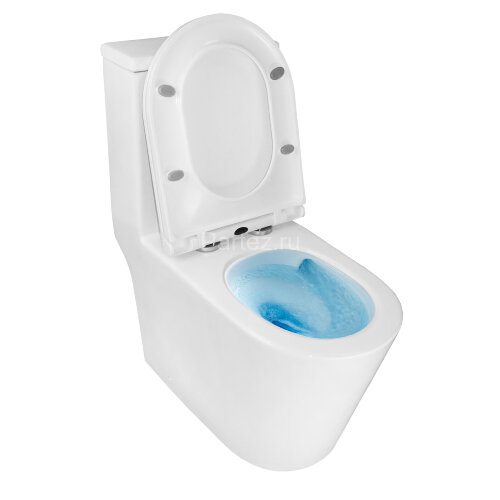 Унитаз-моноблок Azario Scala 360х690х790 безободковый, слив "Торнадо", с быстросъемным сиденьем микр