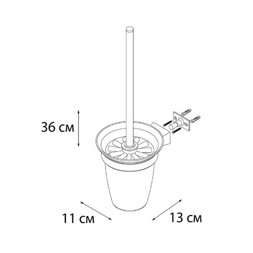 Ёрш для унитаза Fixsen Trend стекло, черный (FX-97813)