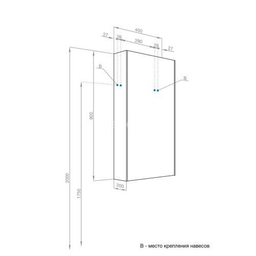 Шкаф навесной AQUATON Либерти дуб эльвезия (1A280003LYC70)