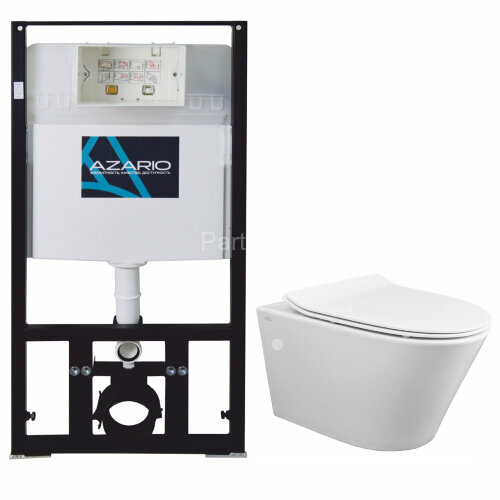 Сет: Инсталляция AZARIO + Унитаз подвесной Creo Ceramique с системой смыва Tornado, в комплекте с бы