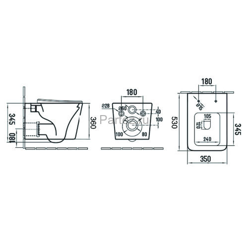 Сет AZARIO инсталляция + унитаз Nova с быстросъемным сиденьем микролифт (AZ-8010-1000+AZ-2216 SP)