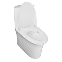 Унитаз моноблок Azario Luna 770x390x710 напольный, горизонтальный слив, сиденье дюропласт микролифт 