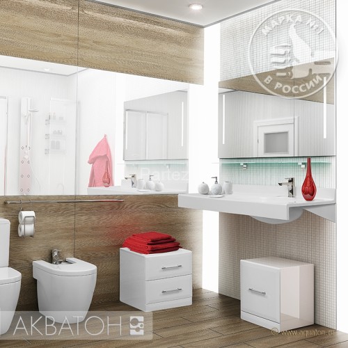 Раковина - столешница AQUATON Отель1200, белая (1A70093NOT01L)